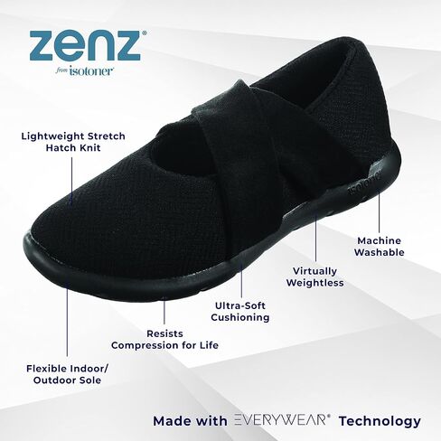 isotoner Zenz Womens Ballerina Slippers, Lightweight Hatch Knit Fabric with soft straps in Saudi Arabia