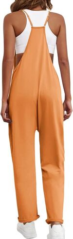 Kalssior Womens Summer Wide Leg Jumpsuit with Pocket Casual Baggy Overalls Oversized Spaghetti Strap Romper in Saudi Arabia
