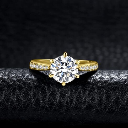 JewelryPalace الكلاسيكية 1ct 2ct 3ct مكعب زركونيا سوليتير خواتم الخطبة للنساء، 925 الفضة الاسترليني خاتم الوعد لها، جولة قطع مقلد الماس خواتم الزفاف الذكرى حجم 4-12 in Kuwait