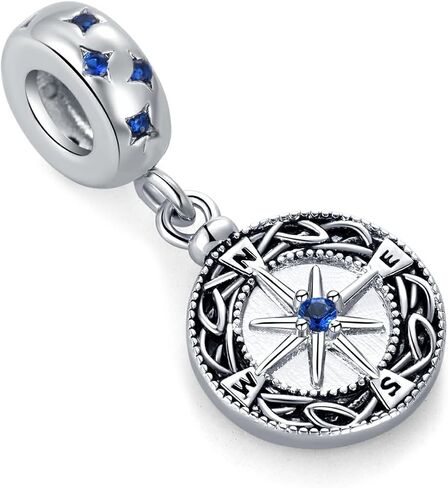 بوصلة NARTGO سأضيع بدون سحر متوافق مع أساور Pandora Charms والمجوهرات وهدايا عيد الميلاد in Saudi Arabia