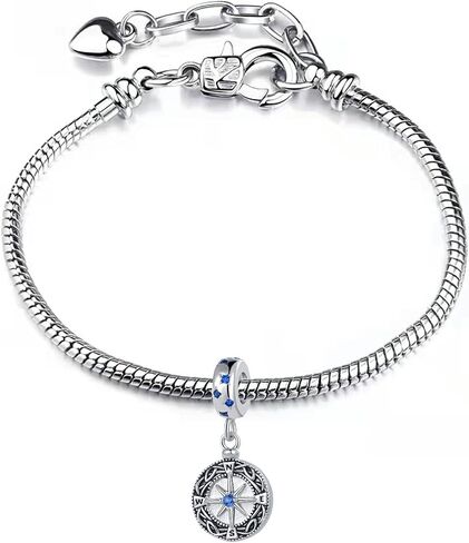 بوصلة NARTGO سأضيع بدون سحر متوافق مع أساور Pandora Charms والمجوهرات وهدايا عيد الميلاد in Saudi Arabia