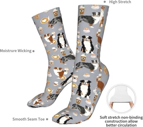 الأسترالية الراعي القهوة الأسترالية الكلاب القهوة المختلطة رمادي الرجال الرياضية الكاحل الجوارب وسادة الجري الجوارب للرجال والنساء الجوارب القطنية الجوارب الطاقم in Kuwait