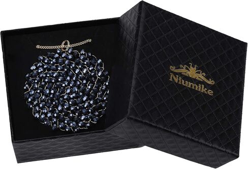 قلادة نيوميكي مصنوعة يدويًا من الكريستال على شكل دائرة للنساء قلادات طويلة على شكل قرص مع صندوق in Kuwait