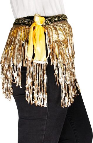 وشاح الورك للرقص الشرقي - زي ملتف مزين بالترتر وشرابة للرقص على شكل سلسلة حزام للنساء/الفتيات in Kuwait