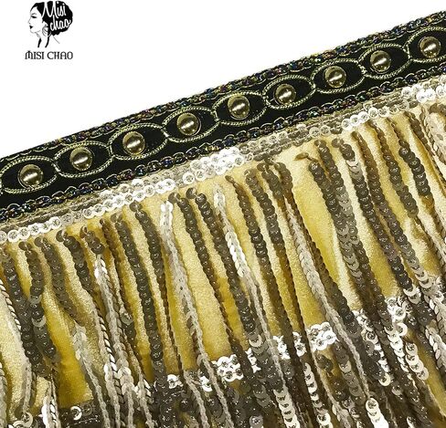 وشاح الورك للرقص الشرقي - زي ملتف مزين بالترتر وشرابة للرقص على شكل سلسلة حزام للنساء/الفتيات in Kuwait