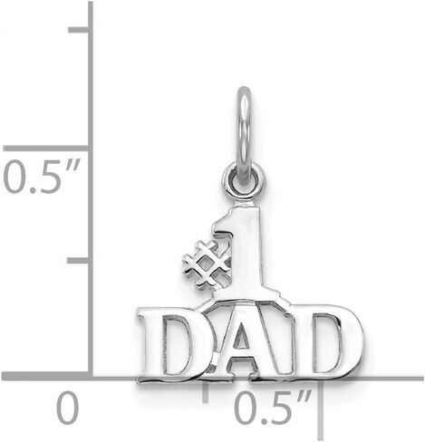 Solid 14K White Gold Number 1 Dad Charm (0.55 x 0.67 Inches) in Saudi Arabia