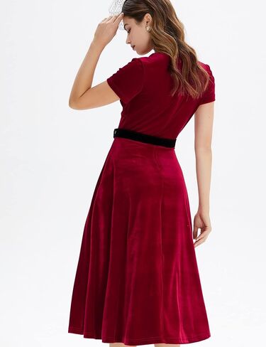 GownTown 1950s Style Short Sleeve Velvet Cocktail Party Swing Dress in Saudi Arabia