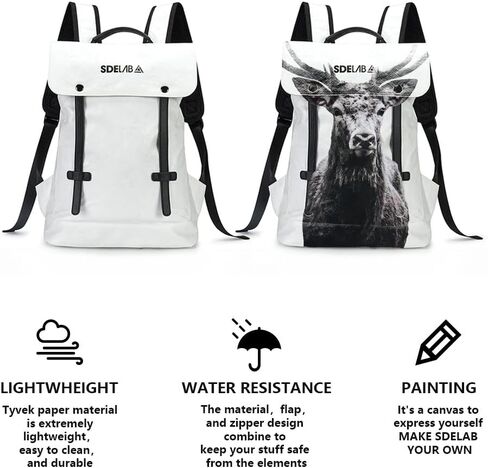 حقيبة ظهر SDELABSub Tyvek Paper كاجوال كلاسيكية للعمل الجامعي، حقيبة ظهر مضادة للسرقة للسفر مع جيب خلفي بسحاب، حقيبة ظهر للكمبيوتر المحمول مقاس 14 بوصة للاستخدام اليومي، حقيبة ظهر كاجوال خفيفة الوزن للنساء والرجال in Kuwait