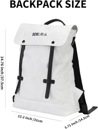 حقيبة ظهر SDELABSub Tyvek Paper كاجوال كلاسيكية للعمل الجامعي، حقيبة ظهر مضادة للسرقة للسفر مع جيب خلفي بسحاب، حقيبة ظهر للكمبيوتر المحمول مقاس 14 بوصة للاستخدام اليومي، حقيبة ظهر كاجوال خفيفة الوزن للنساء والرجال in Kuwait