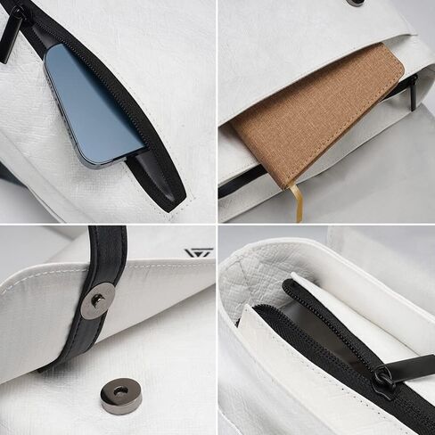 حقيبة ظهر SDELABSub Tyvek Paper كاجوال كلاسيكية للعمل الجامعي، حقيبة ظهر مضادة للسرقة للسفر مع جيب خلفي بسحاب، حقيبة ظهر للكمبيوتر المحمول مقاس 14 بوصة للاستخدام اليومي، حقيبة ظهر كاجوال خفيفة الوزن للنساء والرجال in Kuwait