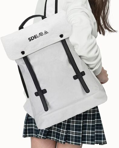 حقيبة ظهر SDELABSub Tyvek Paper كاجوال كلاسيكية للعمل الجامعي، حقيبة ظهر مضادة للسرقة للسفر مع جيب خلفي بسحاب، حقيبة ظهر للكمبيوتر المحمول مقاس 14 بوصة للاستخدام اليومي، حقيبة ظهر كاجوال خفيفة الوزن للنساء والرجال in Kuwait