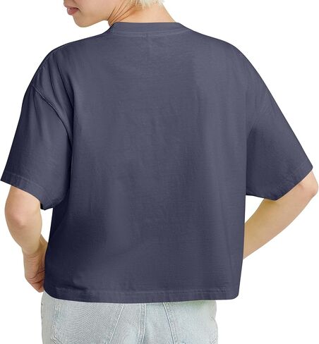 Hanes Originals Garment Washed T-Shirt, Crewneck Crop Tees for Women in Saudi Arabia