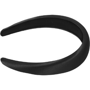 LALAFINA Satin Padded Headband Sponge Hairband Fashion Head Band Girls Headband Holiday Headdress for Women, Black Headband
