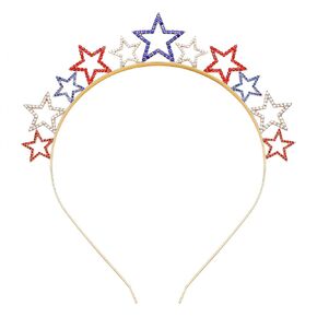 Star Headband Rhinestone Hollow Out Stars Headband Shinny Glitter Hairband for Women Girls Bride Wedding Hair Accessories (Silver Star)