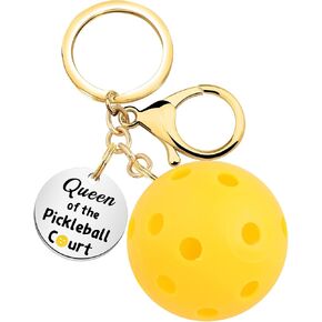 Pickleball Lover Gift Pickleball Bag Clip Keychain Queen/King of The Pickleball Court Keychain with Pickleball Charm in Kuwait