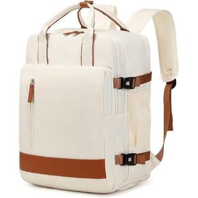 InduSKY Large Travel Backpack for Women, 40L Carry On Backpack Airline Flight Approved with USB Charging Port Shoes Compartment, Personal Luggage Backpack Casual Daypack 15.6 Inch Laptop Backpack