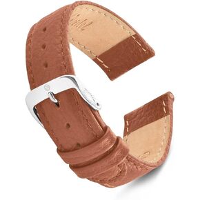 Speidel Genuine Leather Watch Band-Black Brown and Honey 16mm,18mm,19mm,20mm,22mm and 24mm Replacement Strap with Tone Stitching, Stainless Steel Metal Buckle Clasp, Watchband Fits Most Watch Brands