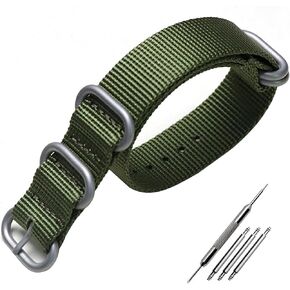 Niziruoup Watch Band Nylon Strap 18mm 20mm 22mm 24mm One-Piece Classic Military Style Band Ballistic Premium Thru Watch Strap with Heavy Buckle Watch Bracelet Replacement Band for Men Women