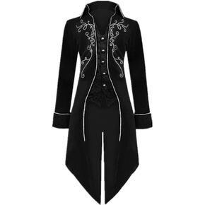 Men's Medieval Steampunk Vintage Tailcoat Jacket,Halloween Costumes,Renaissance Pirate Gothic Jackets,Vampire costumes
