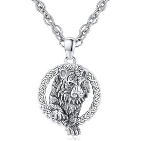Lion Necklace, Dragon Necklace, Tiger Necklace, Medusa Necklace, Raven Necklace, 925 Sterling Silver Vintage Animals Pendant Gothic Hip Hop Necklace Animal Jewelry Gift