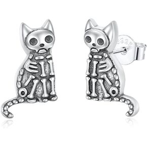 Gothic Snake Sword/Skeleton Cat/Uterus/Hand/Skull Sword Earrings Sterling Silver Drop Gothic Jewelry Gifts for Girls Women