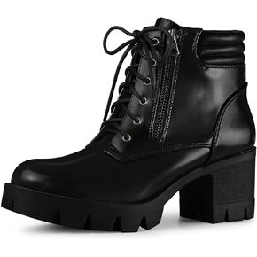 Perphy Platform Ankle Boots Lace Up Chunky Heel Combat Boots for Women