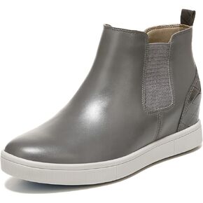 Vionic Women's Secret Mickie Leather Ankle Boot- Supportive Ladies Wedge Booties That Include Three-Zone Comfort with Orthotic Insole Arch Support, Medium Fit Sizes 5-11