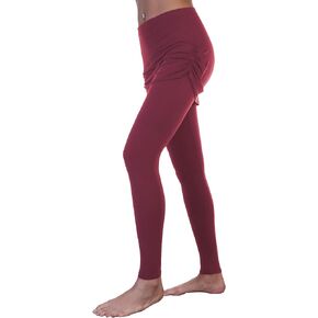Angelina Women's High Waist Leggings with Attached Ruched Side Mini Skirt