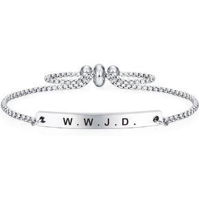 Jzxwan WWJD Bracelet Gifts What Would Jesus Do Link Jewelry for Women Girl