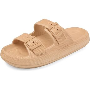 VONMAY Cloud Slides Slippers for Women Men Shower Sandals Non Slip Soft Sole Thick Foam Double Buckle Adjustable House Shoes