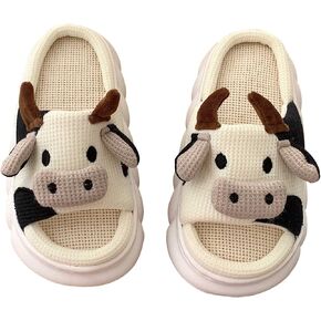 GGOOB Cow Slippers for Women Cute House Slippers Kawaii Slippers Animal Slippers Cute Slides Funny Indoor Slippers