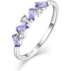 Stackble Birthstone Eternity Rings for Women, Sterling Silver 925 Engagement Rings for Her Wedding Band, Size 5-10