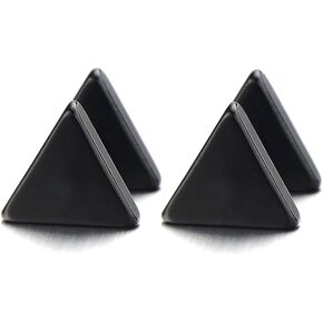 Unisex Stainless Steel Triangle Screw Stud Earrings for Man and Women, 2pcs