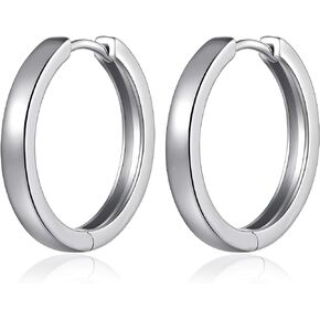 Jiamiaoi Hoop Earrings for Men Women Silver Small Hoop Earrings 18mm-25mm Surgical Steel Hoop Earrings Nickel Free Heart Hoop Earrings CZ Diamond Hoop Earrings Jewelry for Men Women
