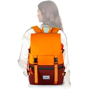 Qozabualy Flap Backpack Vintage, Laptop Outdoor Rucksack 25L Large Capacity Laptop Backpack Fit 15.10 inch Laptop, Multistorage Area Travel Backpack with Drawstring in Kuwait