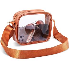 COZYOFFI Clear Crossbody Bag Stadium Approved TPU Purse with Adjustable Strap for Concerts Sports