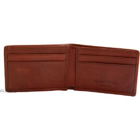 RFID Ultra Mini Thinfold Mens Bifold Wallet - Brandy