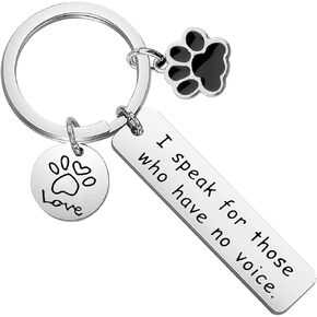 WSNANG Veterinarian Gifts I Speak For Those Who Has No Voice Keychain Vet Techs Gift Animal Rescue Gift