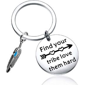 FOTAP Find your Tribe Love Them Hard Keychain Bridal Party Gifts Friendship gifts Love My Tribe Keychain Best Friend