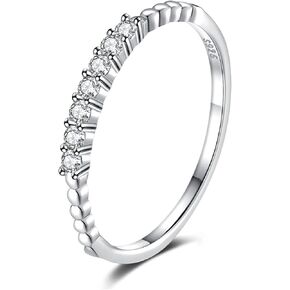 SILBERTALE 925 الفضة الاسترليني 2 مم رقيقة تشيكوسلوفاكيا جولة الماس مكعب زركونيا خاتم ميدي المفصل إصبع الخطوبة خاتم الزفاف خواتم قابلة للتكديس لحجمها 2-10.25 in Kuwait