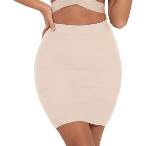 Solid High Waist Mini Bandage Pencil Skirt
