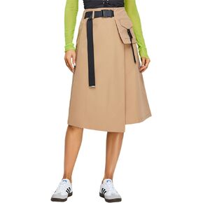 Cargo Midi Skirt for Women - High Waist, Irregular A-line Skirt for Work and Daily Wear