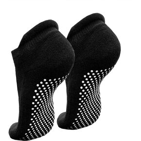 Eurow Non-Slip Grip Socks, Black, Unisex, 1 Pair