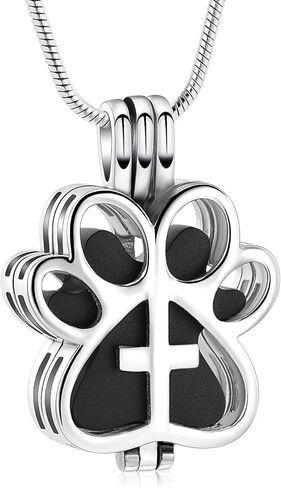 Pet Cremation Jewelry for Dog/Cat Paw Stainless Steel Memorial Locket Urn Necklace with Hollow Urn Cremation Jewelry for Ashes in Saudi Arabia