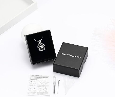 Pet Cremation Jewelry for Dog/Cat Paw Stainless Steel Memorial Locket Urn Necklace with Hollow Urn Cremation Jewelry for Ashes in Saudi Arabia