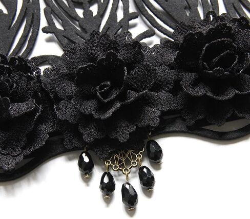 شريط راس بنمط لوليتا القوطي الداكن بنمط عتيق من الدانتيل الاسود الباروك والملكة وطوق للشعر لحفلات الهالوين والكريسماس والحفلات التنكرية والحفلات التنكرية in Kuwait