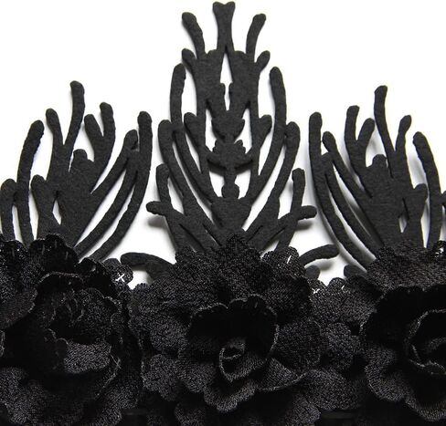 شريط راس بنمط لوليتا القوطي الداكن بنمط عتيق من الدانتيل الاسود الباروك والملكة وطوق للشعر لحفلات الهالوين والكريسماس والحفلات التنكرية والحفلات التنكرية in Kuwait