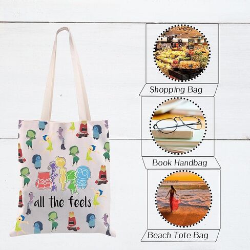 CMNIM Cartoon Emotion Gift Inside Movie All The Feelings Characters Tote Bag Out Faces Merch Joy Anger Fear Sadness Handbags in Saudi Arabia
