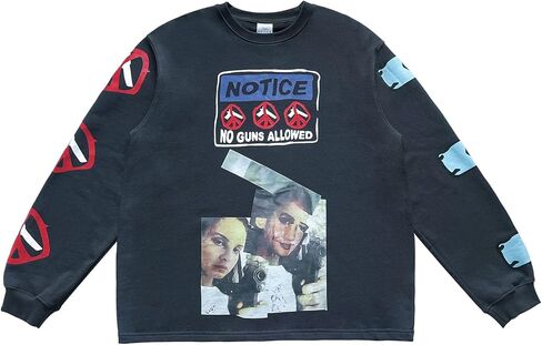 Arnodefrance الرجال خمر الرسم البلوز المتضخم طاقم الرقبة عارضة البلوز بلوزات in Kuwait