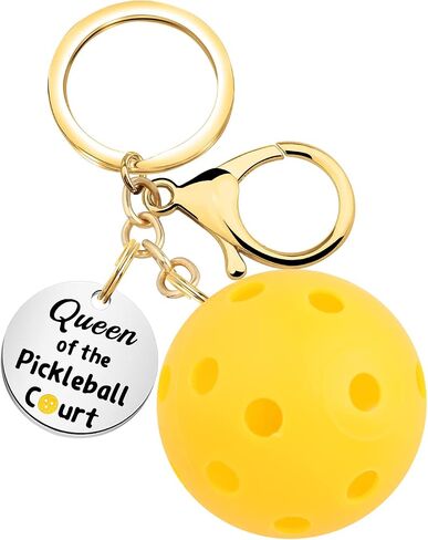 Pickleball Lover Gift Pickleball Bag Clip Keychain Queen/King of The Pickleball Court Keychain with Pickleball Charm in Kuwait